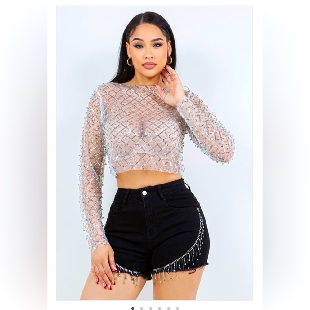 Silver crop top